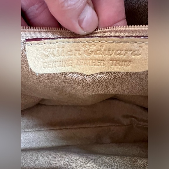 Allan Edmond world canvas leather tote brown 16 x 12 preppy travel work - Picture 7 of 15